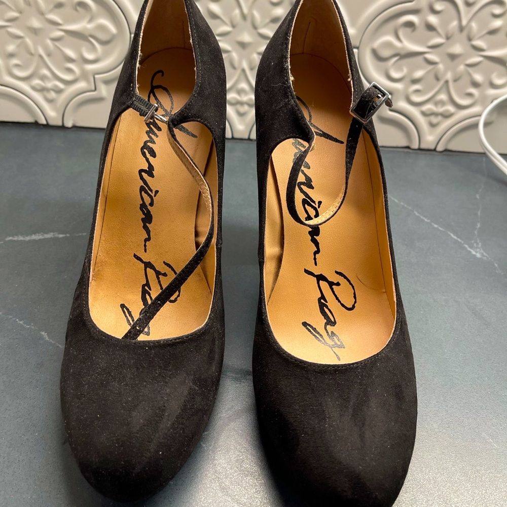 American Rag black suede Mary Janes 9.5